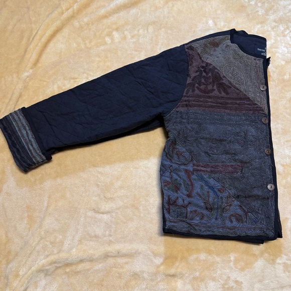 Vintage Sacred Threads Embroidered Button Down Blazer XL 100% Cotton - Picture 8 of 12